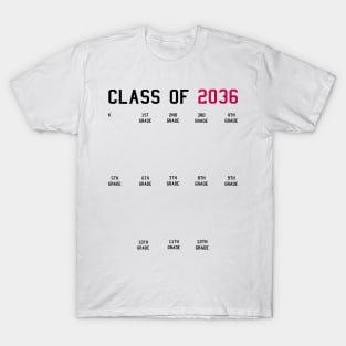 Class of 2036 Grow with Me Graduation First Day Handprints T-Shirt